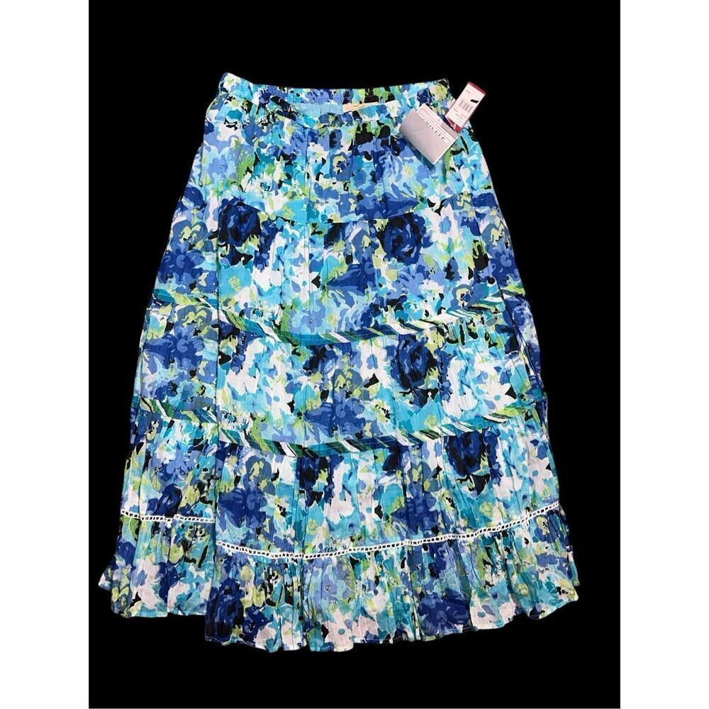 NEW WITH TAGS Beautiful CHOICES FLORAL Maxi Skirt SIZE LARGE FLOWY - Picture 3 of 8